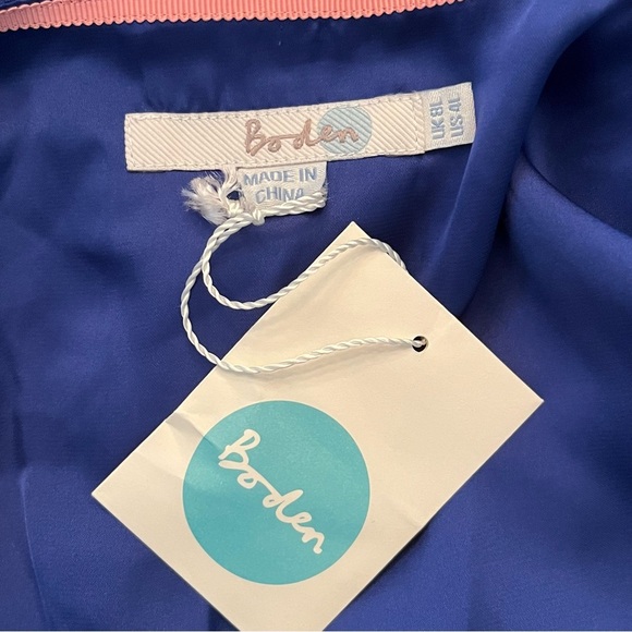 Boden Daisy Dress Long Sleeve Blue Floral Pink Size 4L Long Tall Fit & Flare - Picture 6 of 8